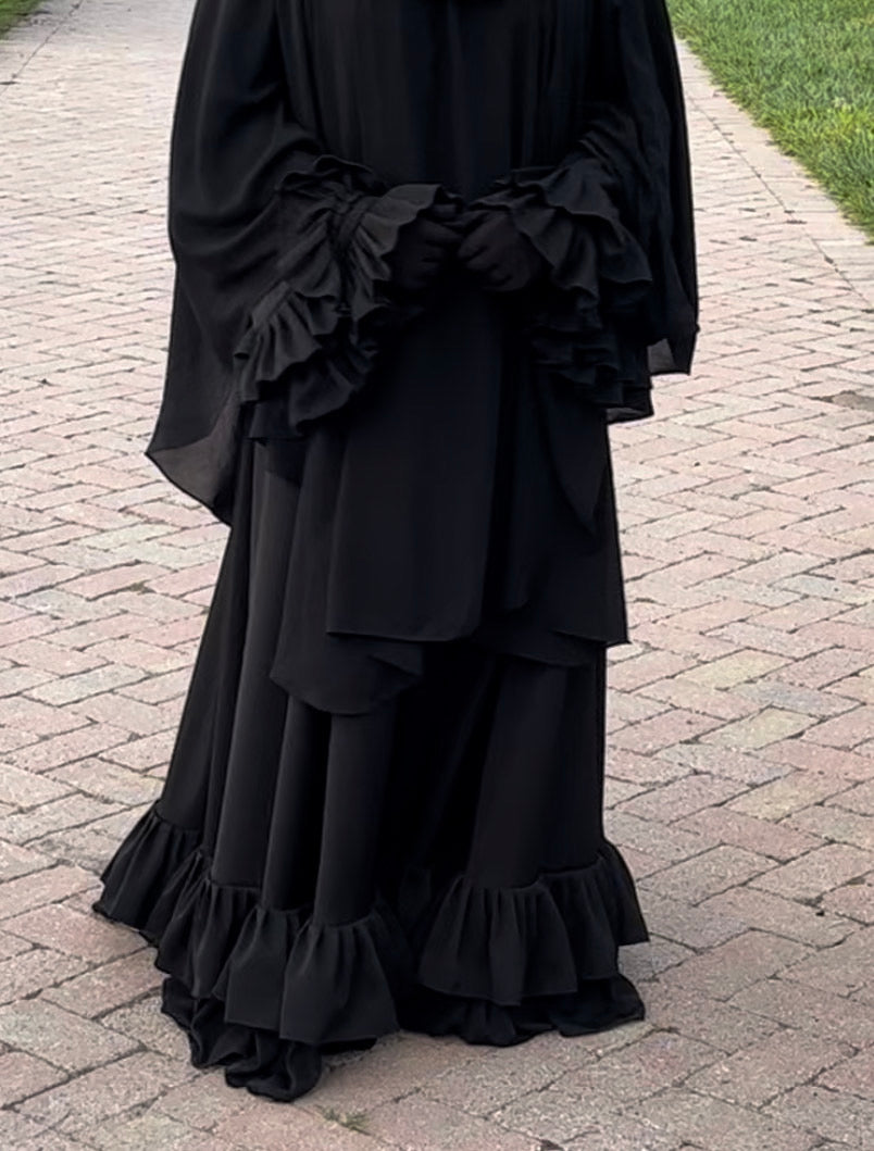 Ahdiya ruffled Abaya