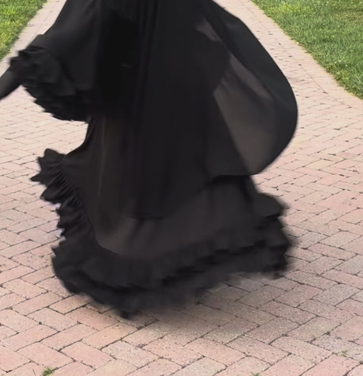 Ahdiya ruffled Abaya